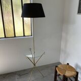 Adnet brass floor lamp with loops