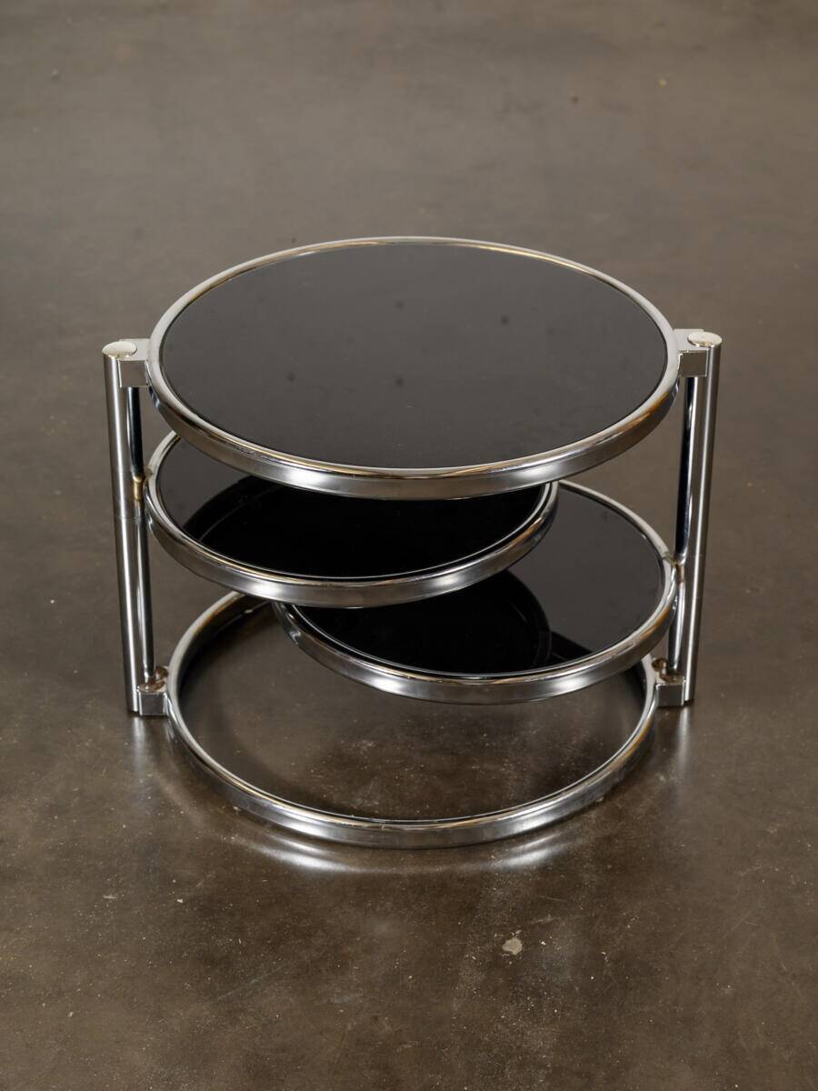 Chrome and glass coffee table