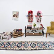 3x10 Pink & Blue Oushak Runner Rug 80x325Cm SK 22171