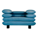 Chaise lounge suédoise vintage rétro en cuir turquoise