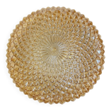 Applique murale plafonnier verre doré ambre pointes de diamant vintage