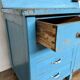 Meuble de métier d'atelier commerce en bois à 4 tiroirs 2 portes battantes - patine d'origine