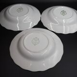 3 deep plates with red English Landscape pattern