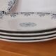 6 Flat plates in blue/green iron earth model "Mignon", H & Cie Sarreguemines
