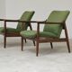 Pair of green GMF 64 armchairs by Edmund Homa, Poland 1960