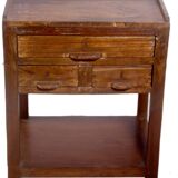 Old Burmese teak bedside furniture