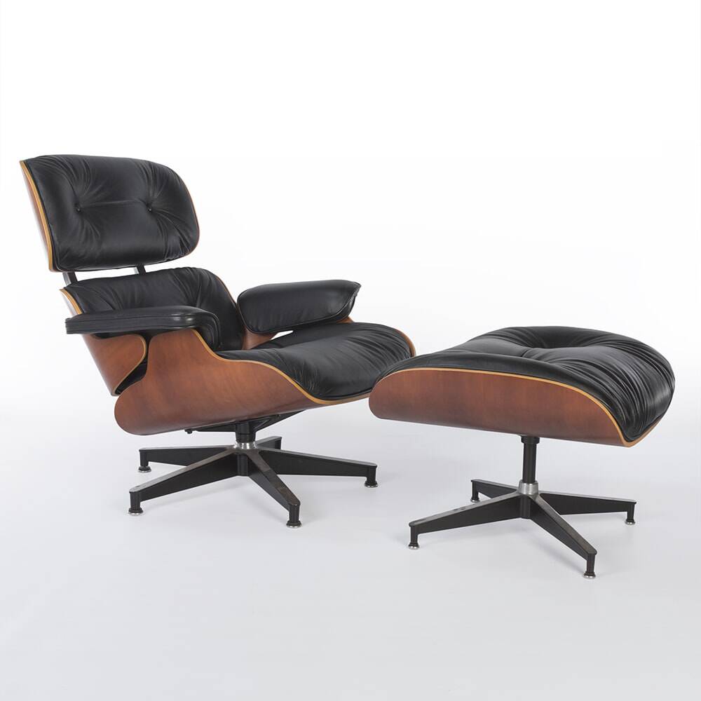 Black & Cherry Herman Miller Original Eames Lounge Chair & Ottoman