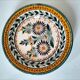 HB Quimper plate, Camaïeu model, green and saffron floral decoration