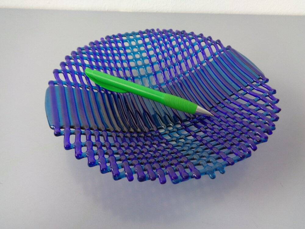 Italian filigree glass bowl, 1960s