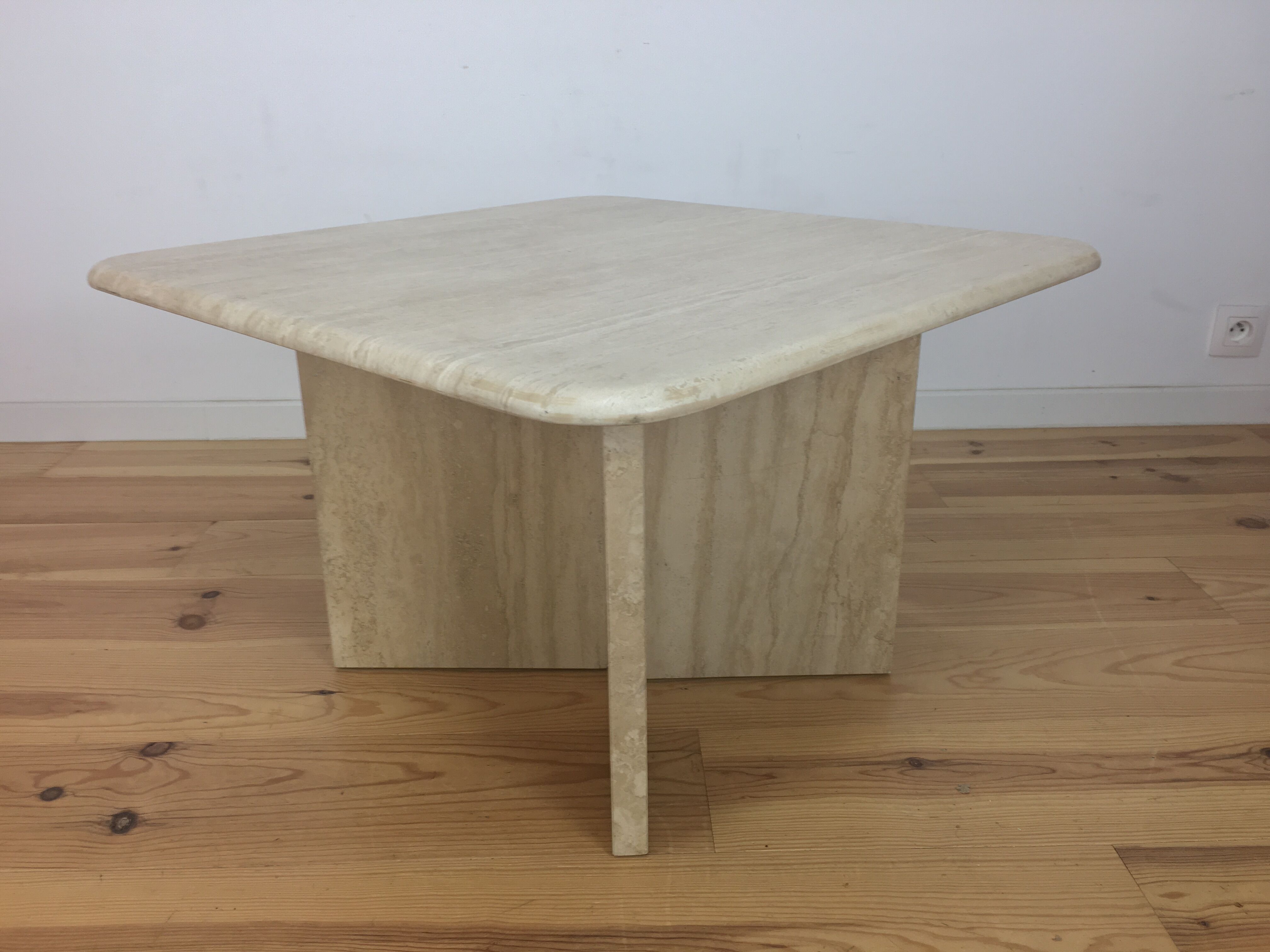 Square travertine coffee table