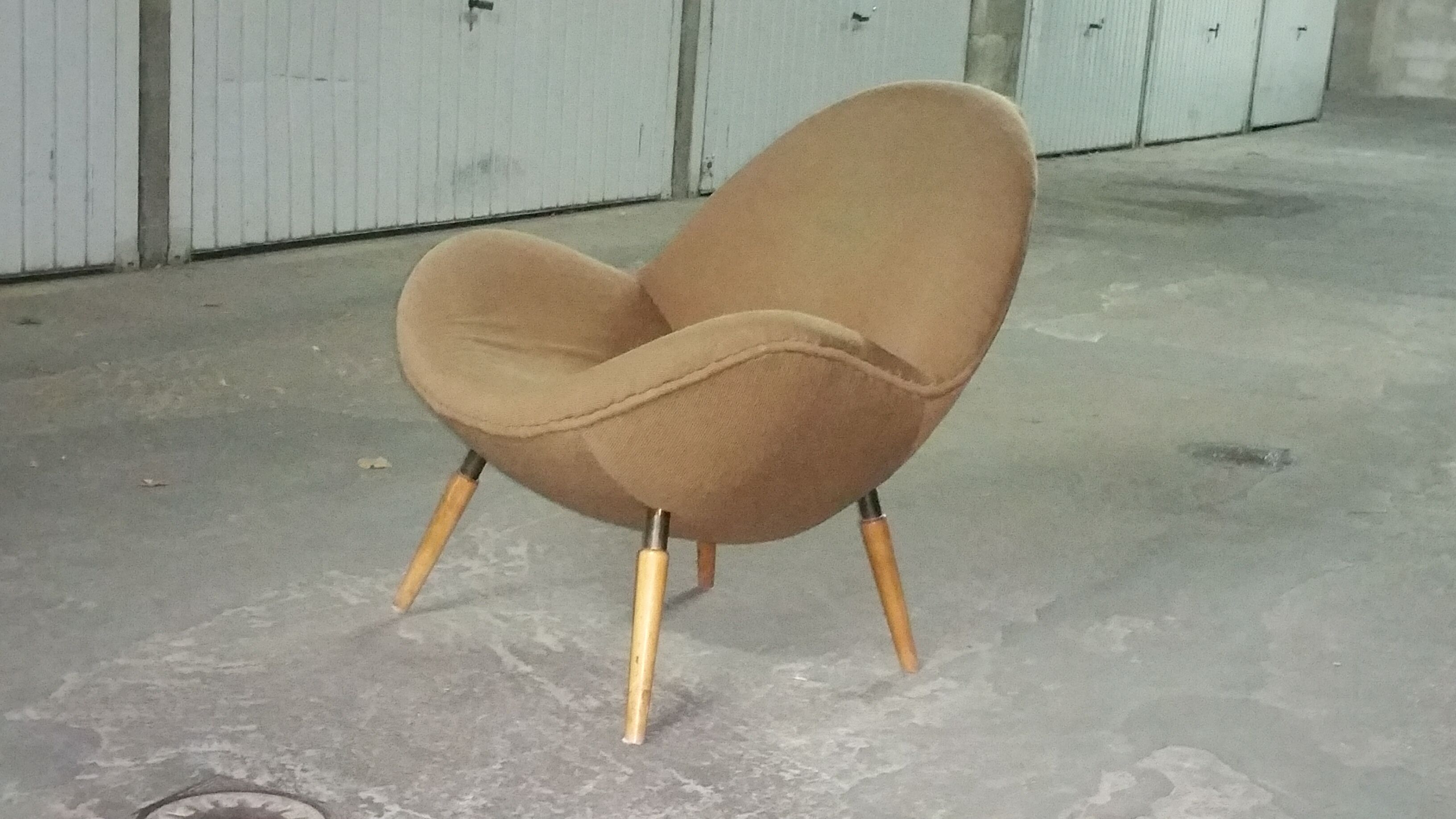 Chair Organic egg of Fritz Neth in the 1950s to Correcta