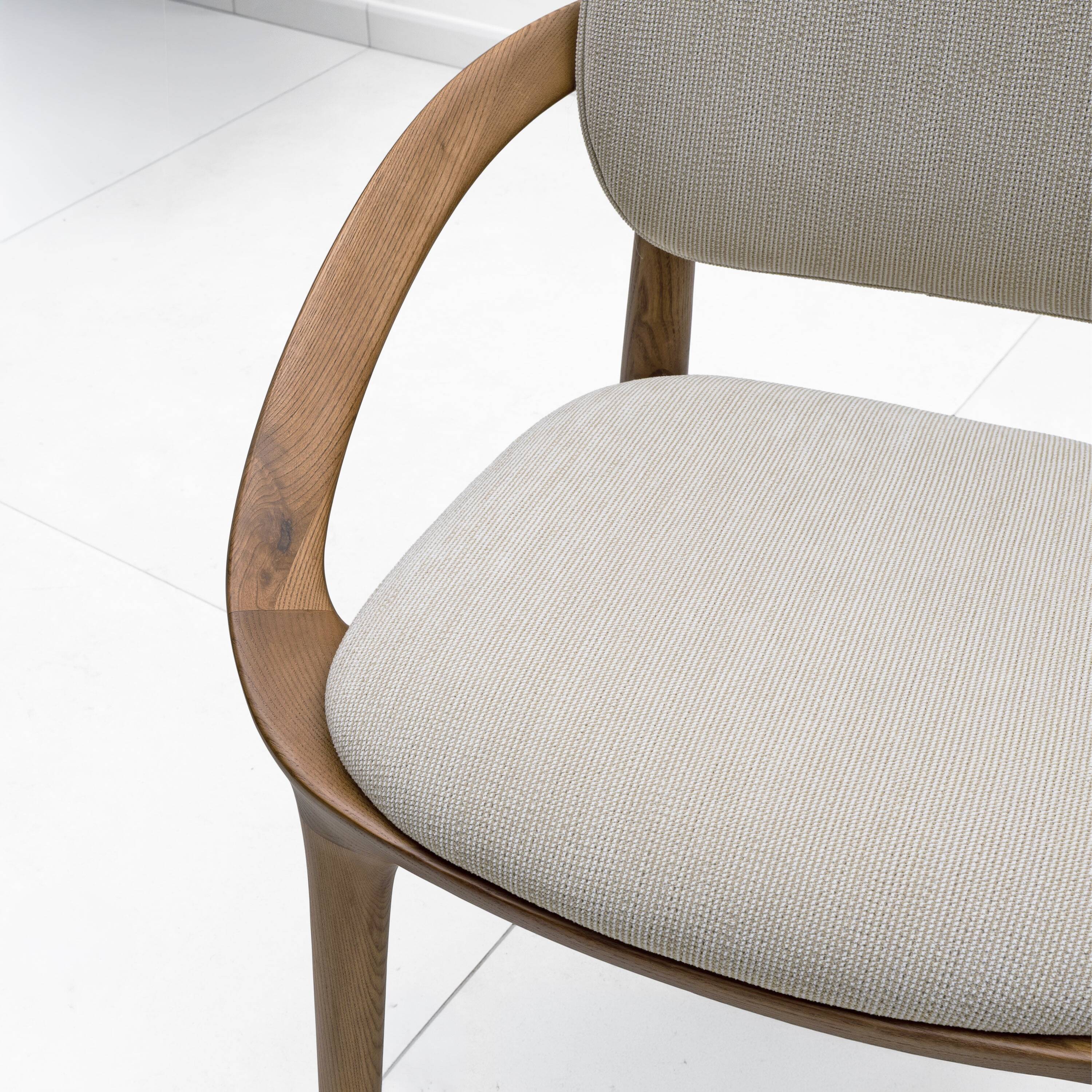 Set of Six Italian Contemporary Dining Chairs with Sculptural Curved Frame
