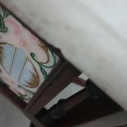Colonial table in teak and ceramic