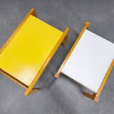 Mid Century Beech Plant Stands with Umakart Tops, 1970s Set