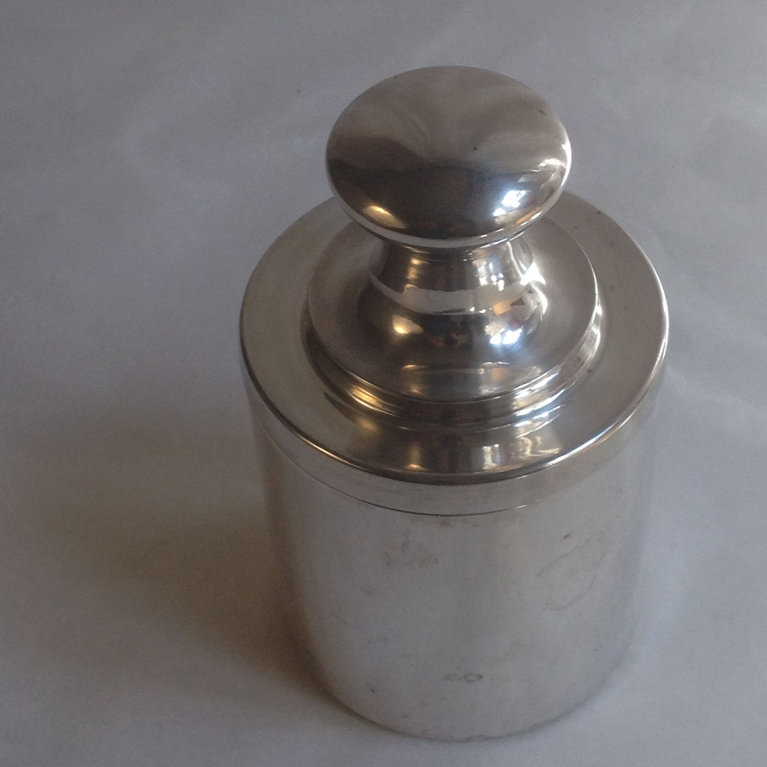 Tea box in silver metal by the silverware Plasait