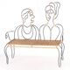 Banc en fer et rotin