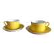 Tasses et soucoupe Saint Amand céramique jaune