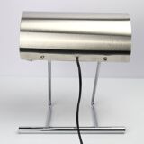 Stainless steel lamp from the 1970s in the style of François Monnet.