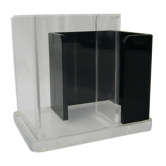 Vintage pencil jar in black and white plexiglass