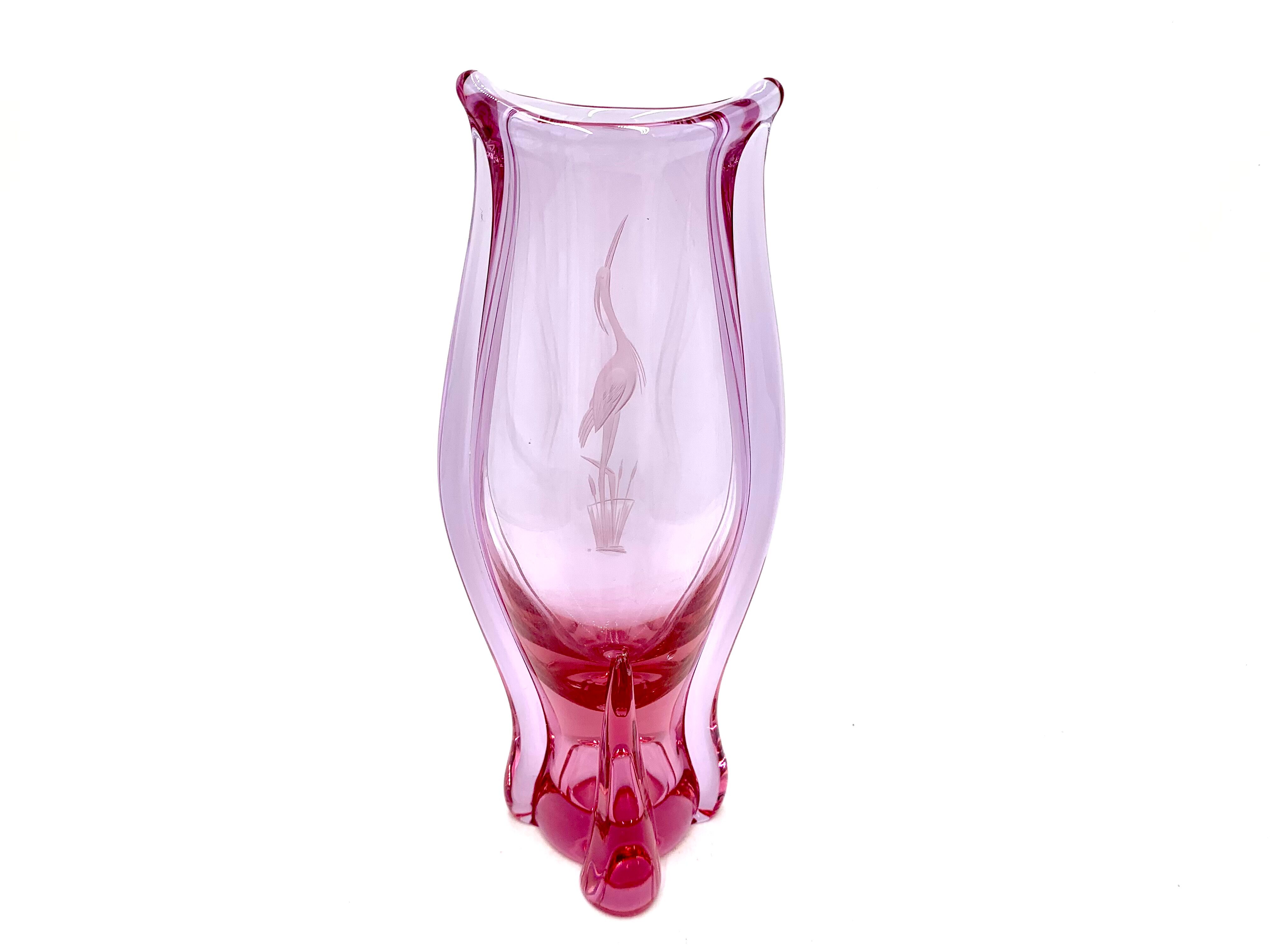 Pink Vase, M. Klinger Zelezny Brod, Czechoslovakia, 1960s