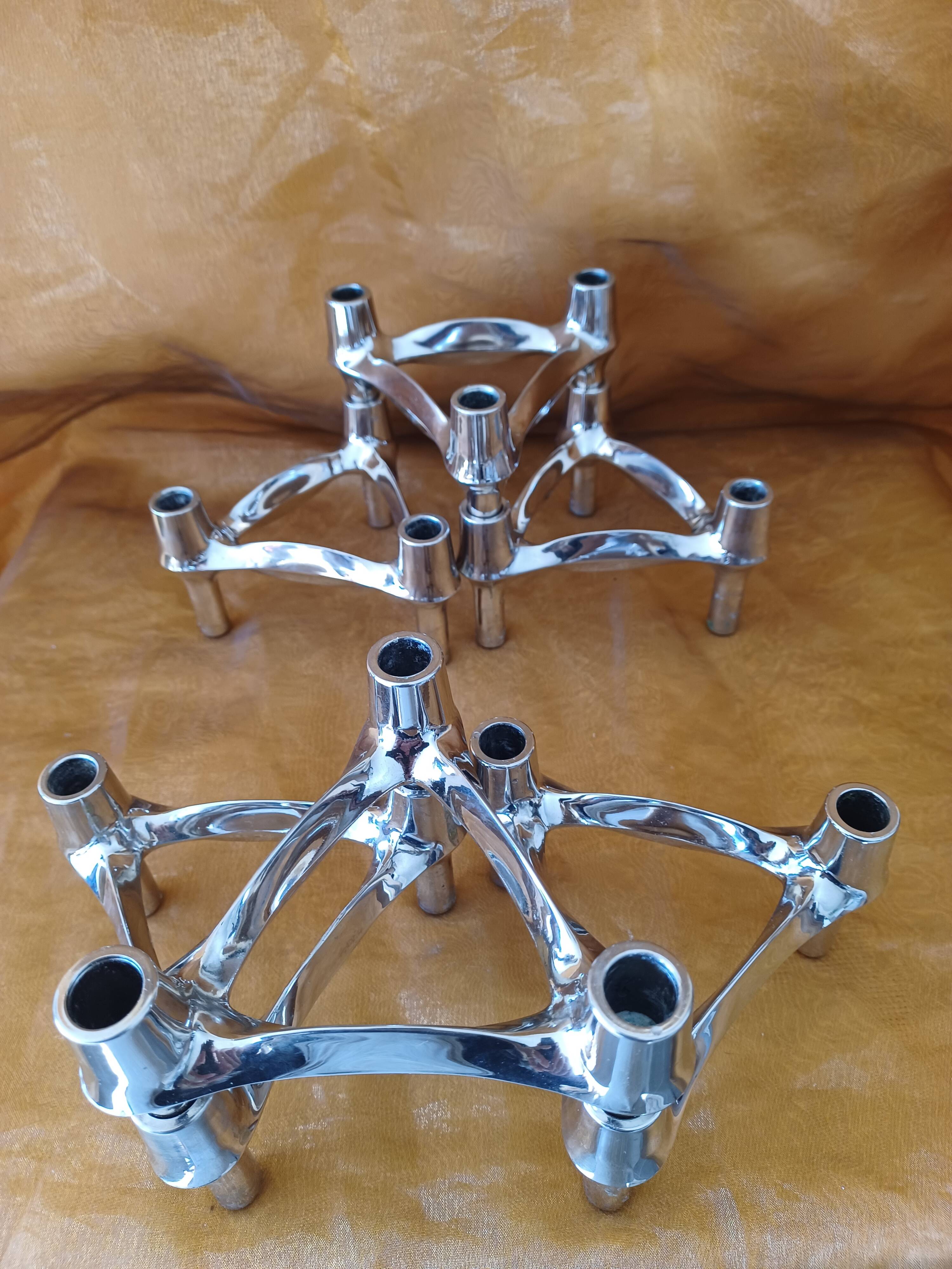 Nagel/stoff modular candle holders (6) vintage