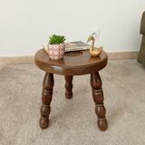 Vintage turned wood tripod stool