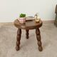 Tabouret tripode vintage en bois tourné