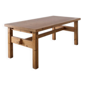 Table à manger extensible en pin massif minimaliste | Années 1970