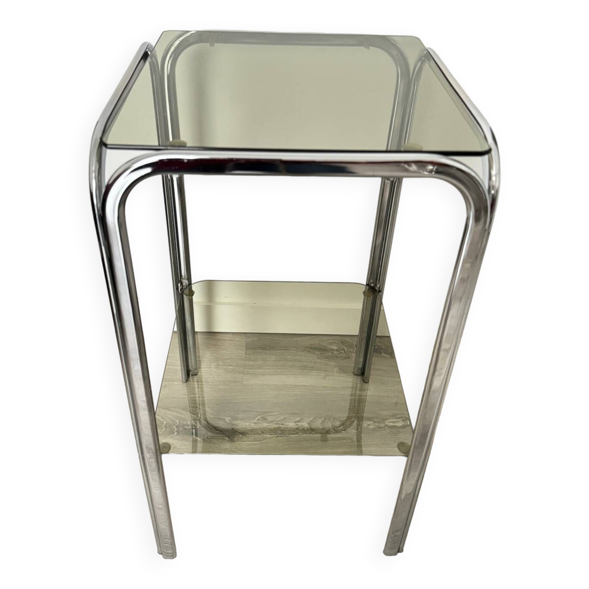 Antique vintage smoked glass side table / end table