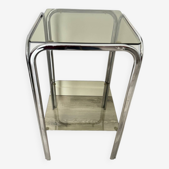 Old vintage smoked glass side table / end table