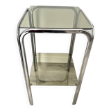 Old vintage smoked glass side table / end table
