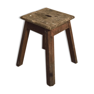 Low wooden stool