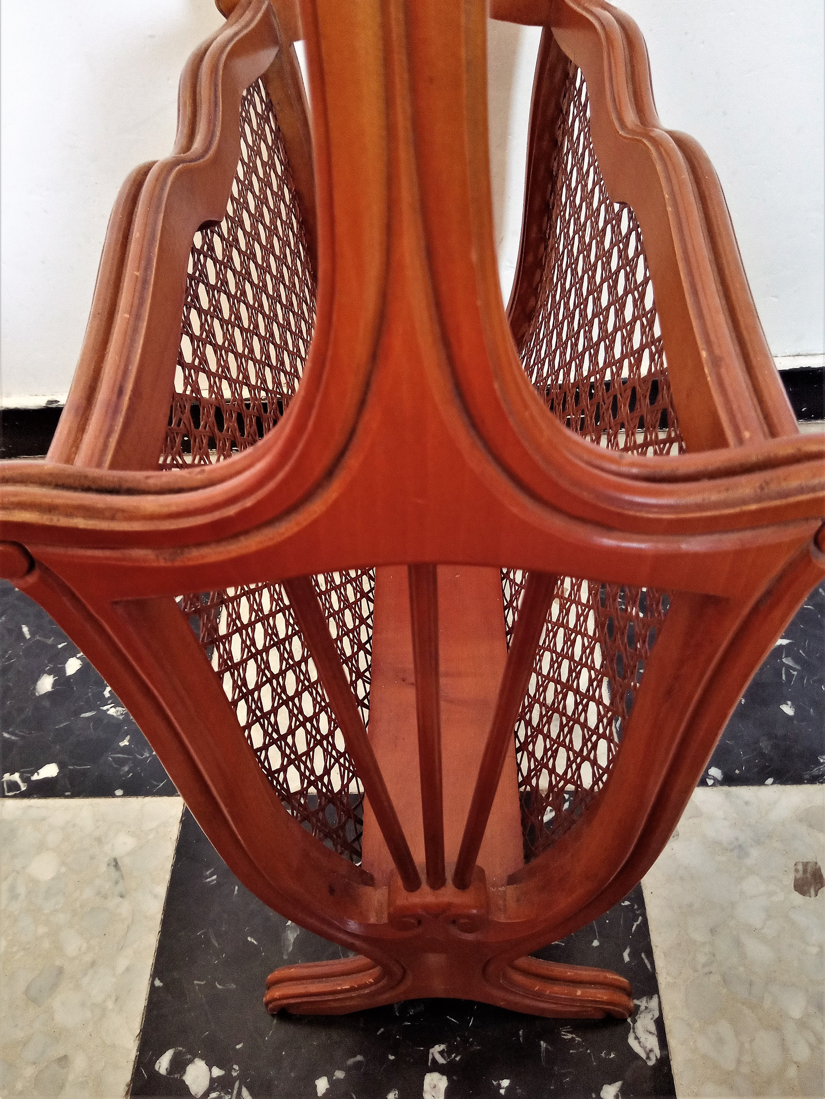 Wooden Art Nouveau magazine holders