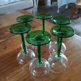 6 verres anciens à vin blanc