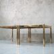 Ensemble de 3 tables basses en laiton minimalistes italiennes, années 1970