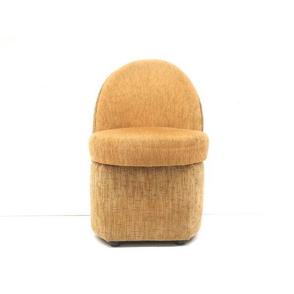 Fauteuil vintage jaune avec rangement fabriqué dans les années 70