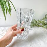 Small vintage vase in Cristal D'Arques geometric pattern