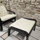 Fauteuil lounge et son ottoman cuir