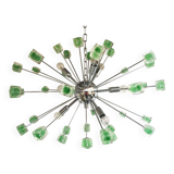 Lustre cubes verts murano verre ovale spoutnik