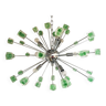 Lustre cubes verts murano verre ovale spoutnik