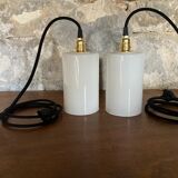 Pair of opaline lamps