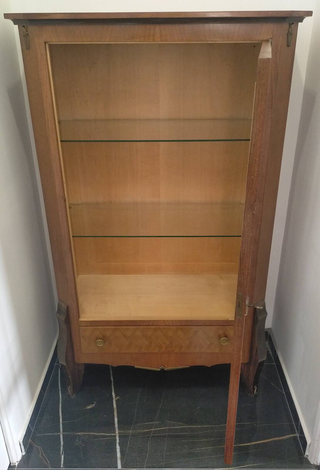 Vitrine vintage en placage de palissandre