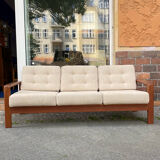 Scandinavian teak and wool sofa, Danish design 60s
