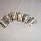 6 glasses minerve solid silver liqueur