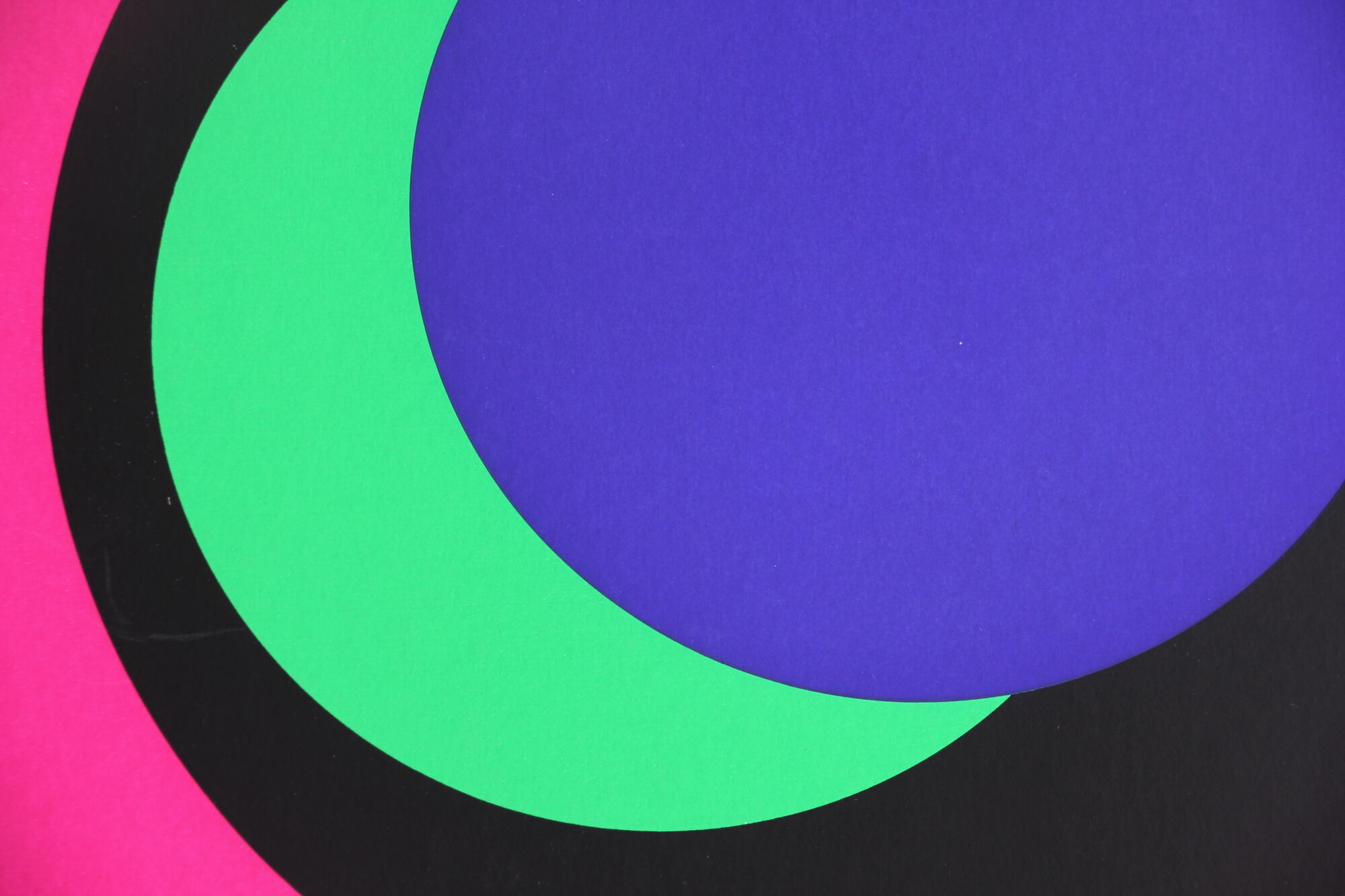 Silkscreen signed op art Claisse geneviève 1967 circles Denise René
