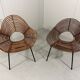 Rattan easy chairs by Rohé Noordwolde, Netherlands 1950-60’s