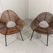Rattan easy chairs by Rohé Noordwolde, Netherlands 1950-60’s