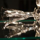 Series of 8 Crystal Champagne flutes from Saint Louis, Cerdagne model