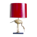 Imposing sculpture heron brass lamp 50 years