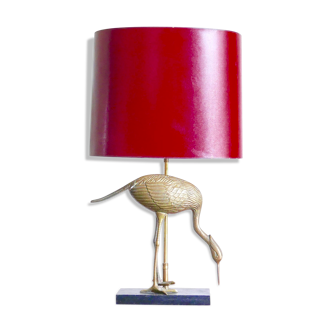 Lampe sculpture heron en laiton années 50